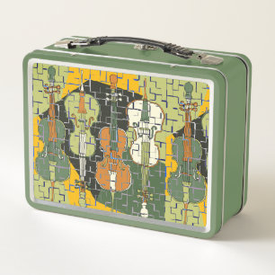 Broken Cello Pattern Metal Lunch Box