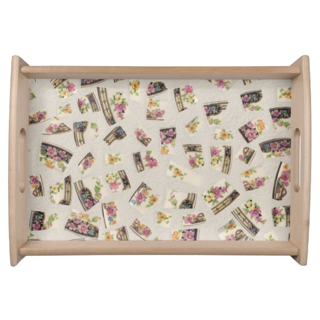 Broken China Mosaic Serving Tray (Front)
