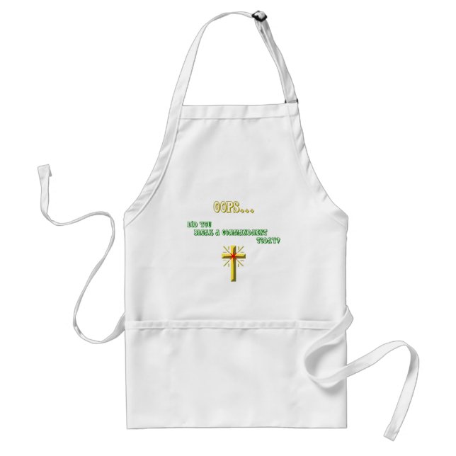 Broken Commandment Christian Adult Apron (Front)