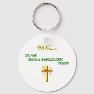 Broken Commandment Christian Keychain