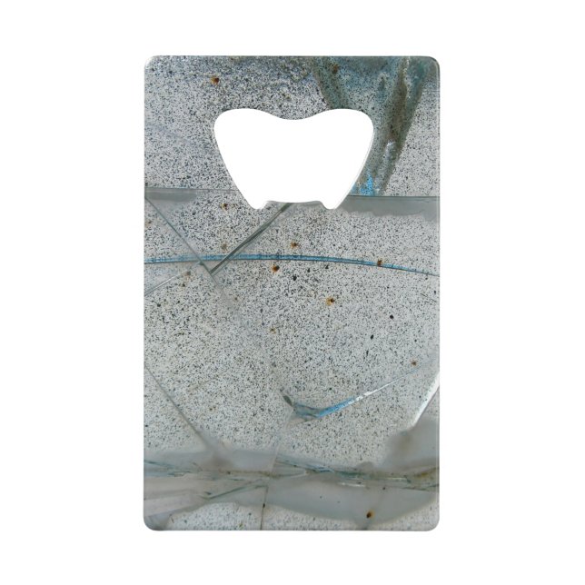 Broken Cracked and Dirty Grass Credit Card Bottle Opener (Front)