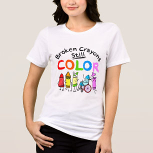 Broken Crayons Can Still Color Kids Mental Health Tri-Blend Shirt