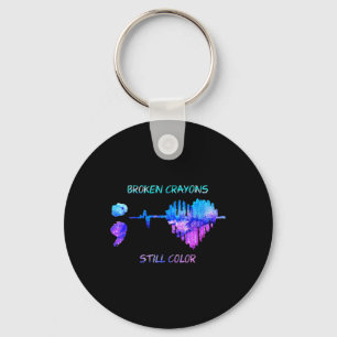 Broken Crayons Is Still Color Heartbeat Suicide Pr Keychain