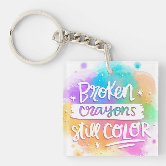 Broken Crayons Keychain (Front)