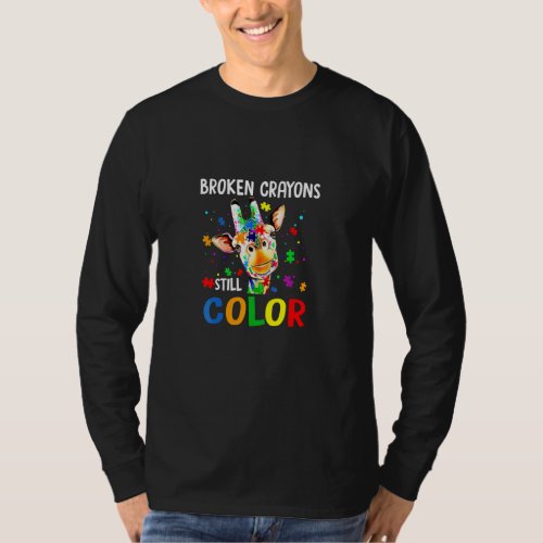 Broken Crayons Still Color Awareness World Mental  T_Shirt