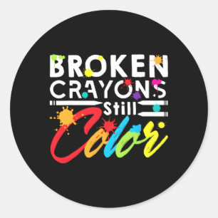 Broken Crayons Still Color Classic Round Sticker