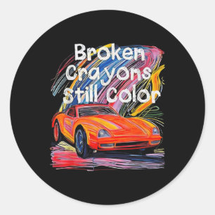 Broken Crayons Still Color Mental Health Awareness Classic Round Sticker