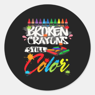Broken Crayons Still Color Mental Health Awareness Classic Round Sticker