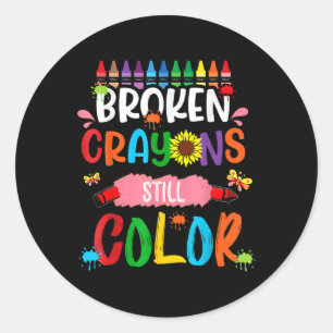Broken Crayons Still Color Mental Health Awareness Classic Round Sticker