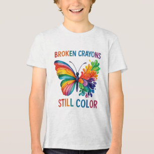 Broken Crayons Still Color Mental Health S Awarene Tri-Blend Shirt