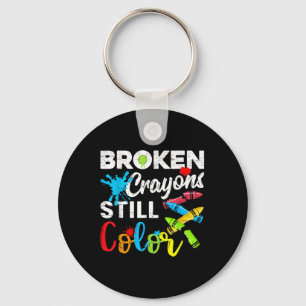 Broken Crayons Still Color Shirt Mental Health Awa Keychain