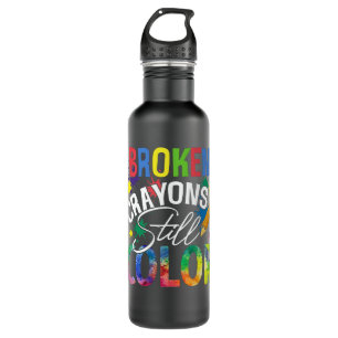 Broken crayons still color stainless steel water bottle