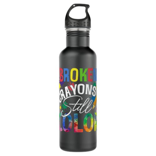 Broken crayons still color stainless steel water bottle