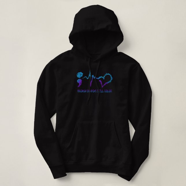 Broken Crayons Still Color Suicide Prevention Awar Hoodie (Design Front)