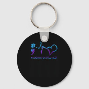 Broken Crayons Still Color Suicide Prevention Awar Keychain