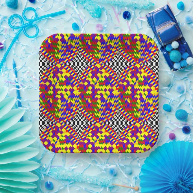 Broken Cube by Kenneth Yoncich Paper Plates (Party)