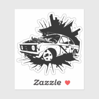 Broken Down Car Wreck Automobile Clipart Sticker