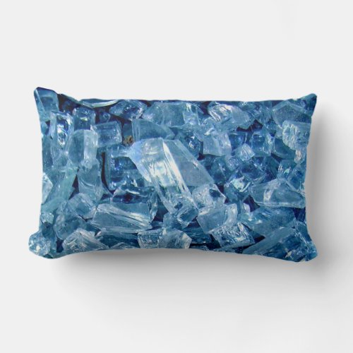 Broken glass blues lumbar pillow