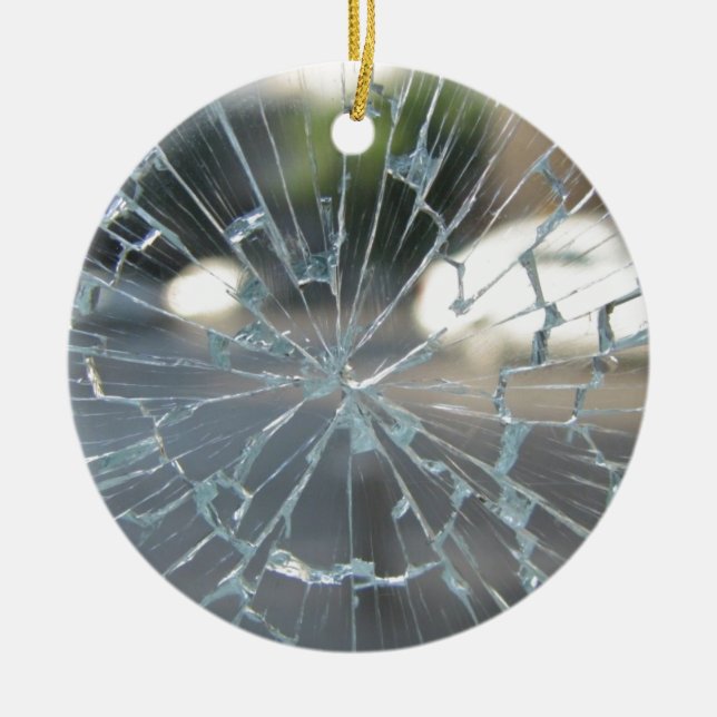 Broken Glass Ceramic Ornament (Front)