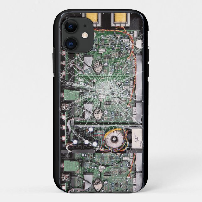 Broken Glass Circuit Board Case-Mate iPhone Case (Back)