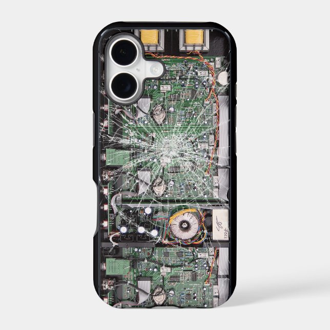 Broken Glass Circuit Board Case-Mate iPhone Case (Back)
