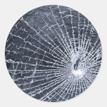 Broken Glass Classic Round Sticker by The_Everything_Store at Zazzle