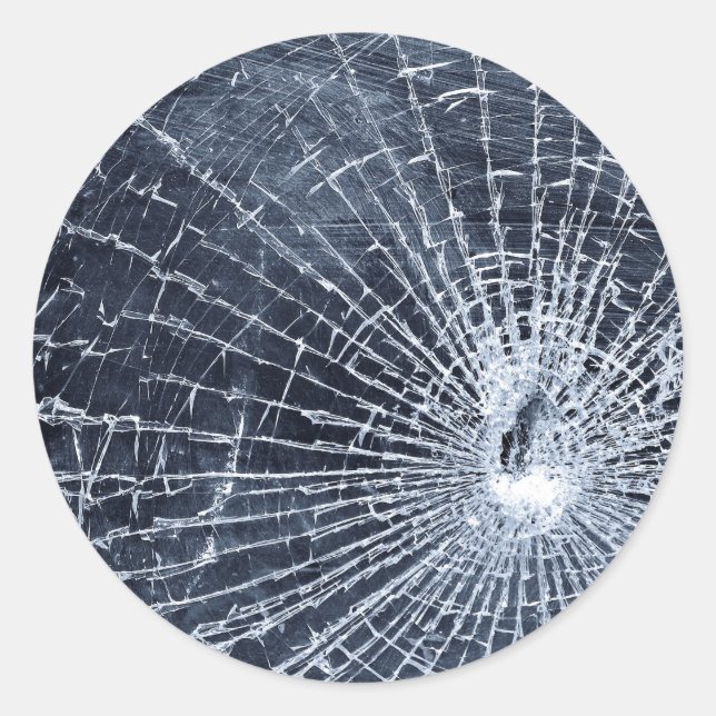 Broken Glass Classic Round Sticker (Front)