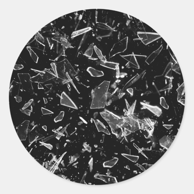Broken Glass Classic Round Sticker (Front)