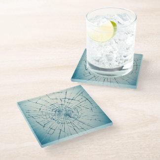 broken glass, cracked glass coaster