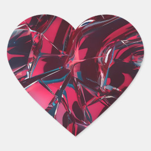 Broken glass  heart sticker
