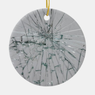 Broken Glass-Look Ceramic Ornament