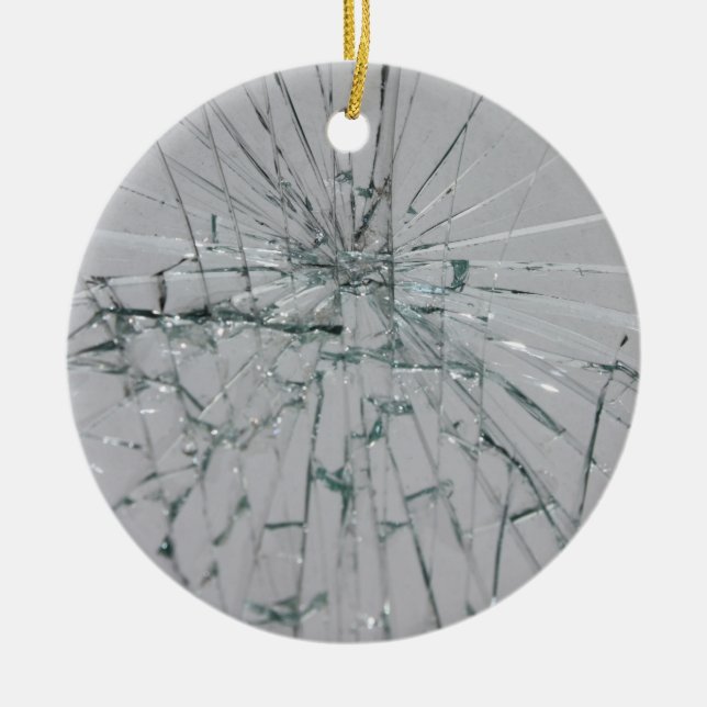 Broken Glass-Look Ceramic Ornament (Front)