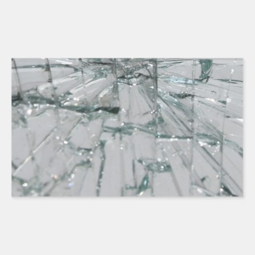 Broken Glass_Look Rectangular Sticker