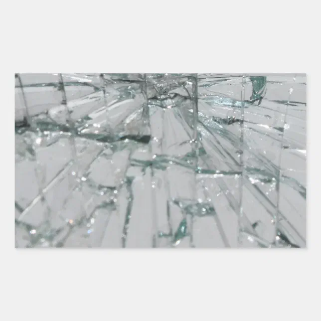 Broken Glass-Look Rectangular Sticker | Zazzle