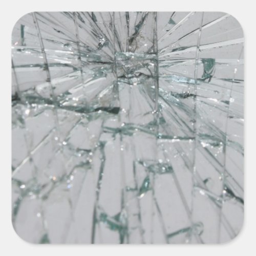 Broken Glass_Look Square Sticker