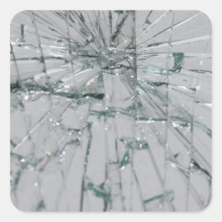 Broken Glass-Look Square Sticker