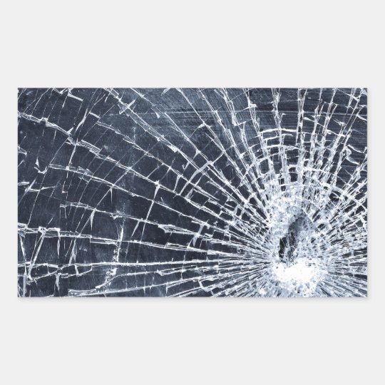 Broken Glass Rectangular Sticker | Zazzle.com