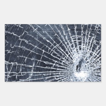 Broken Glass Rectangular Sticker by The_Everything_Store at Zazzle