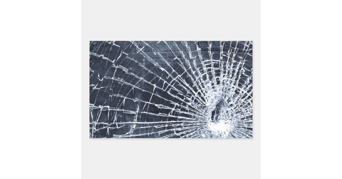 Broken Glass Rectangular Sticker | Zazzle