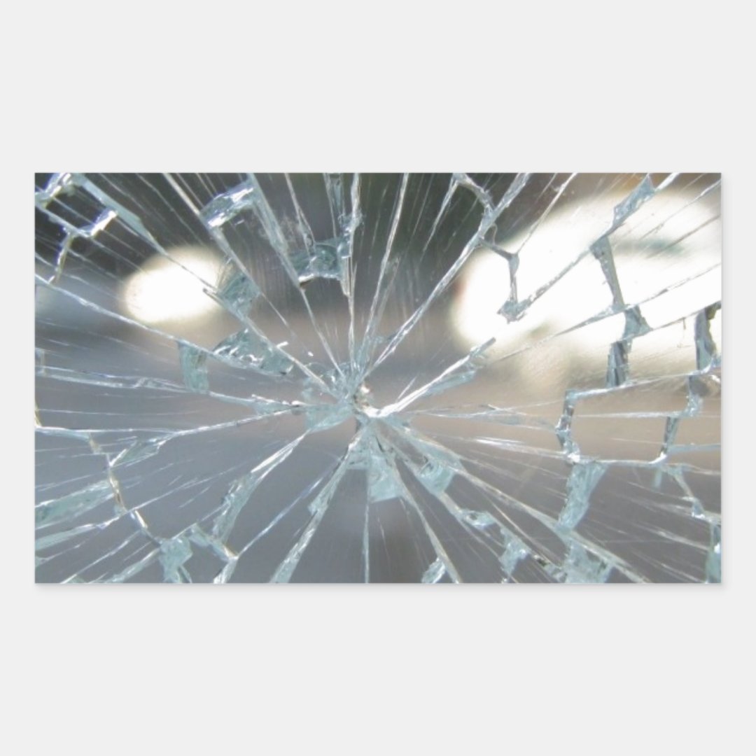 Broken Glass Rectangular Sticker | Zazzle