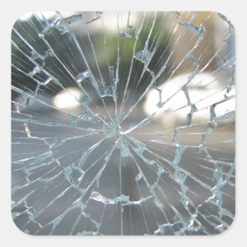 Broken Glass Square Sticker by Argos_Photography at Zazzle