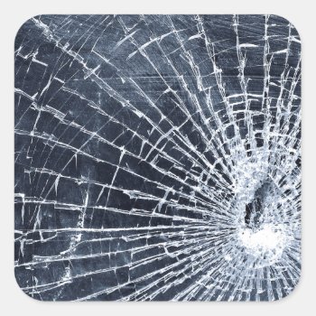 Broken Glass Square Sticker by The_Everything_Store at Zazzle