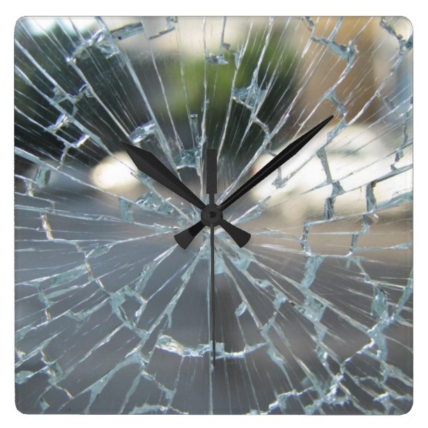 Broken Glass Wall Clocks Zazzle