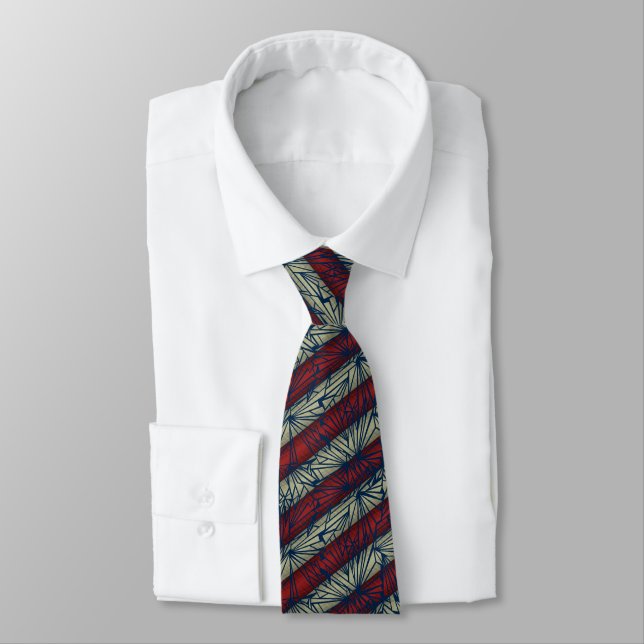 Broken Glass Stripe Vintage Two-sided Neck Tie (Tied)