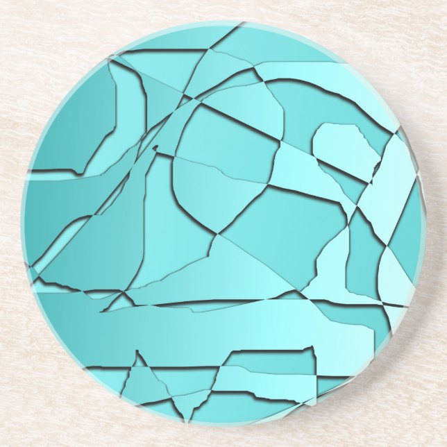 Broken Glass Teal Coaster (Front)