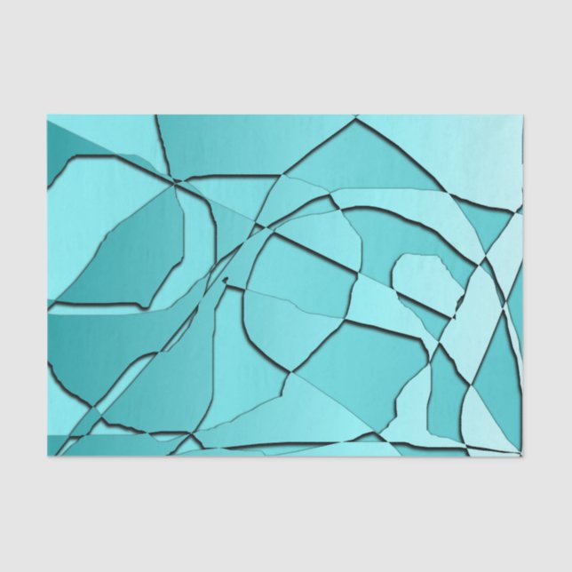 Broken Glass Teal Tissue Paper (Front)