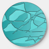 Broken Glass Teal Wireless Charger (Front)