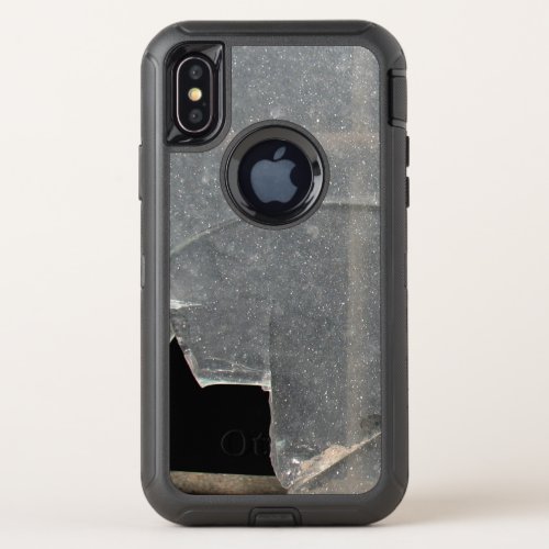 Broken Glass With Metal Bars OtterBox Defender iPhone X Case