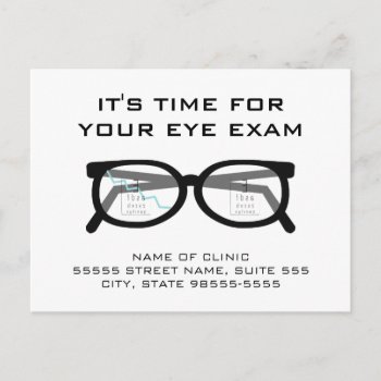 Broken Glasses Eye Exam Appointment Reminder Postcard by PhotographyTKDesigns at Zazzle