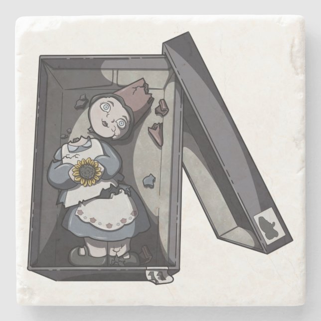 Broken Gnome Stone Coaster (Front)